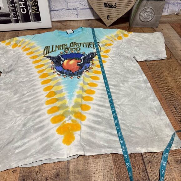 Vintage Allman Brothers Tie Dye T Shirt Liquid Blue Tag XXL - Picture 8 of 13